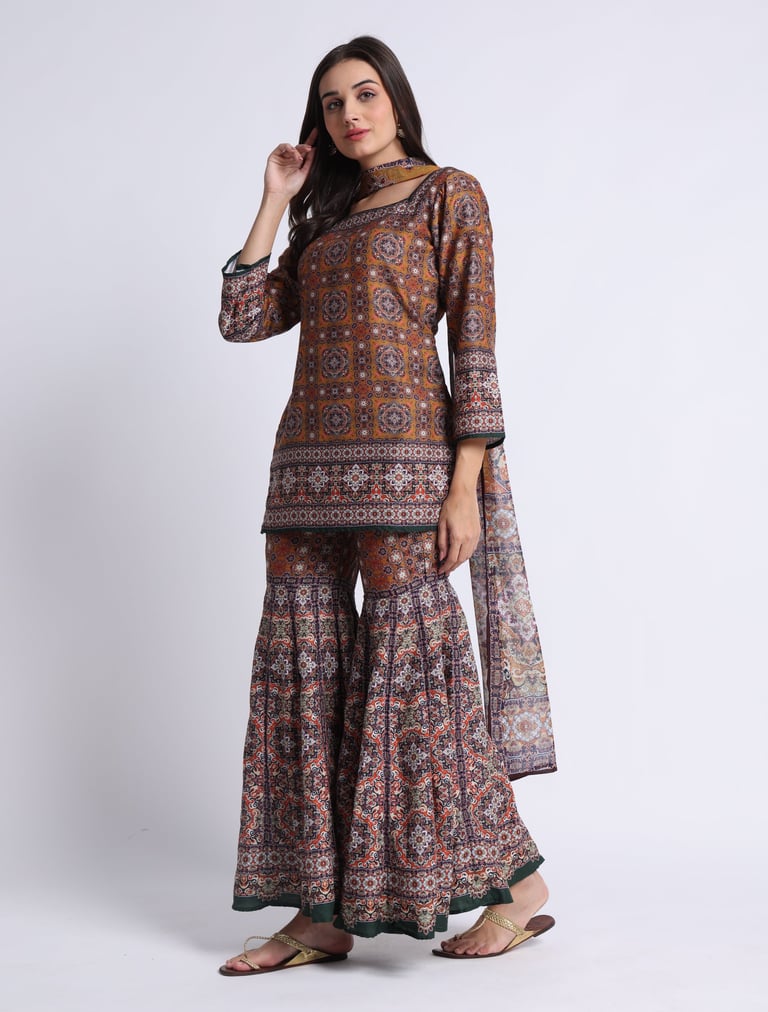 Utsav Sharar stole and  kurti women co ord set collection