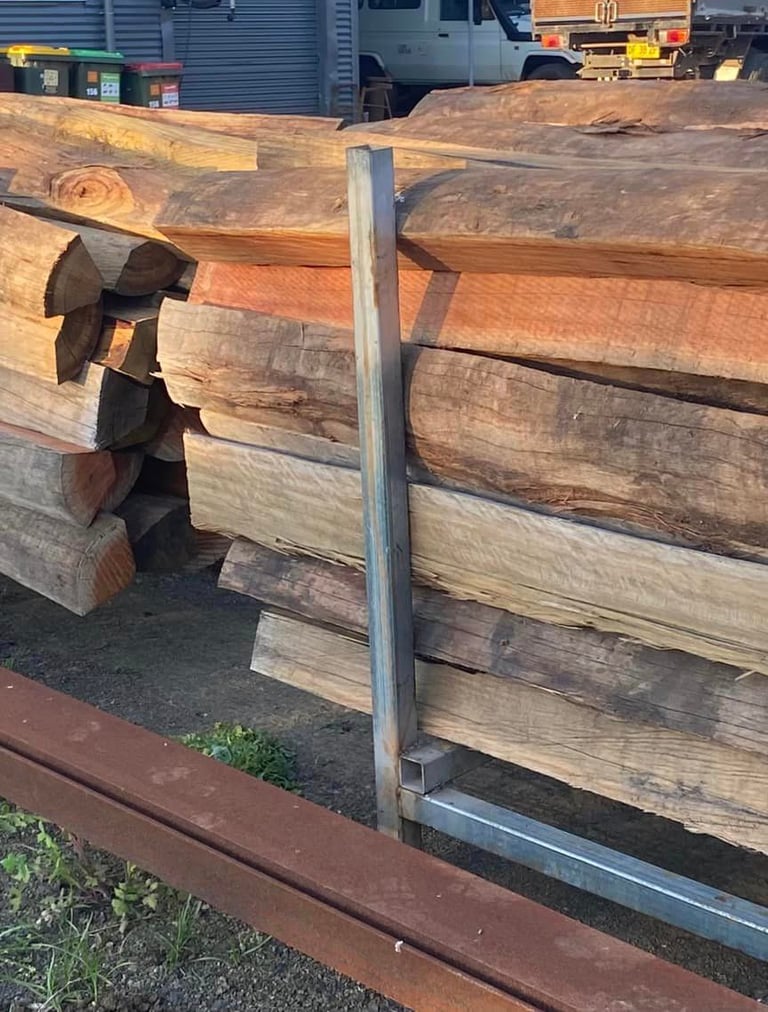 Stacked ripped fence posts