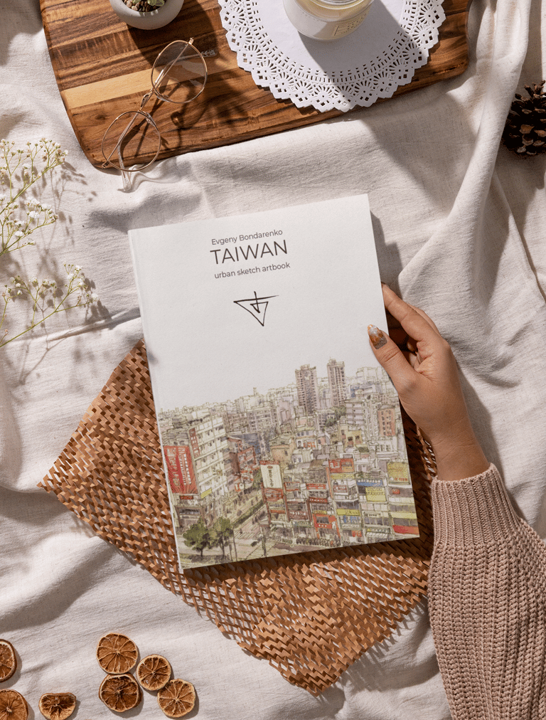 Taiwan urban sketch artbook by Evgeny Bondarenko