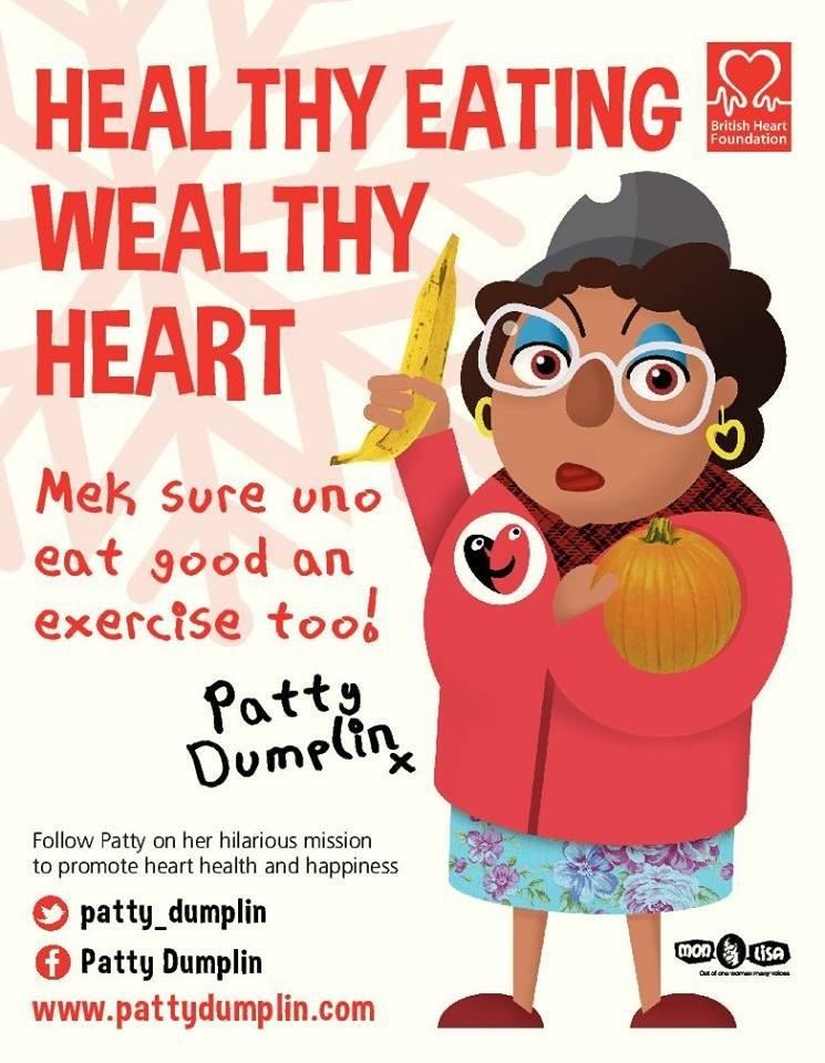 Patty Dumplin holding a banana and eating healthy