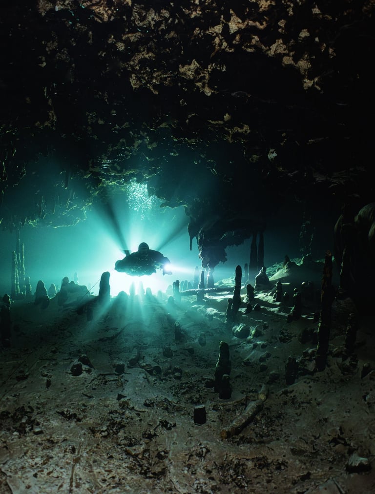 cave diving photography image from liquid light