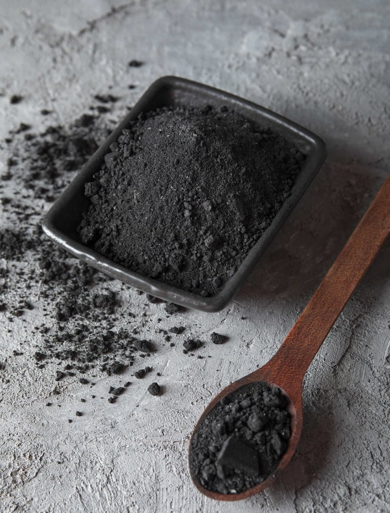 Coconut shell charcoal in powder