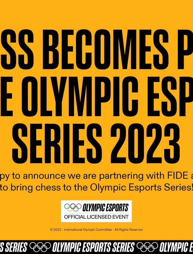 FIDE and Chess.com Bring Chess to the Olympic Esports Series. FIDE Chess.