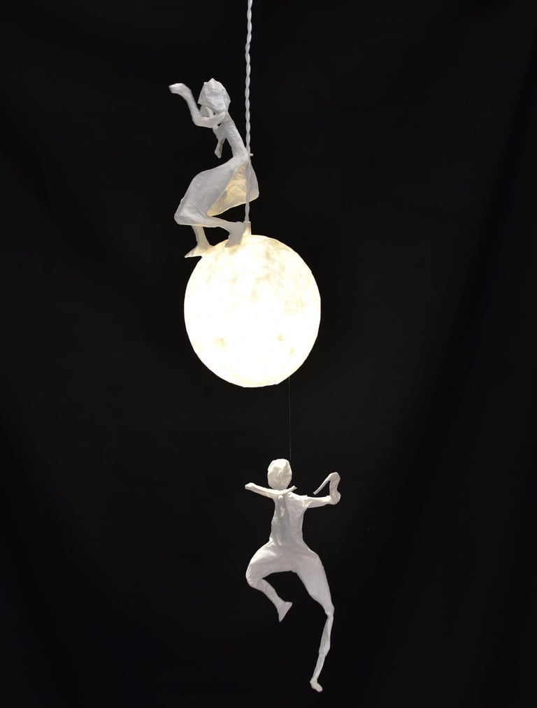 paper sculpture lightened light Sète