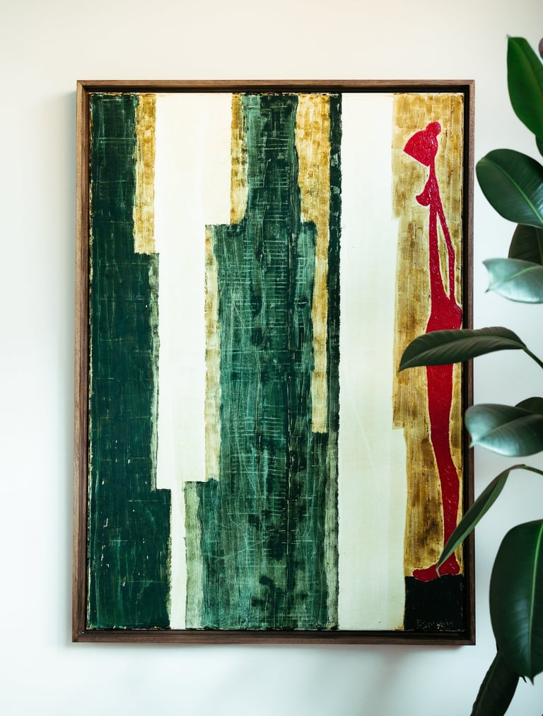 70cm x 100cm, oil painting on cotton with mineral and plant based dyes