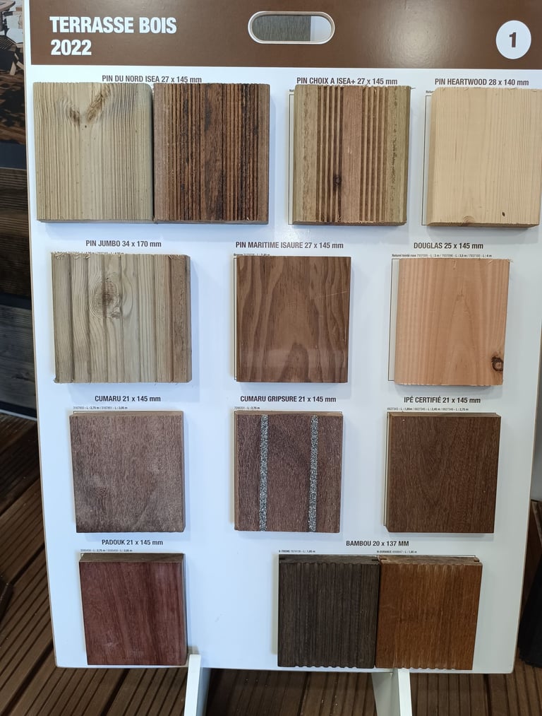 échantillon de terrasses bois
