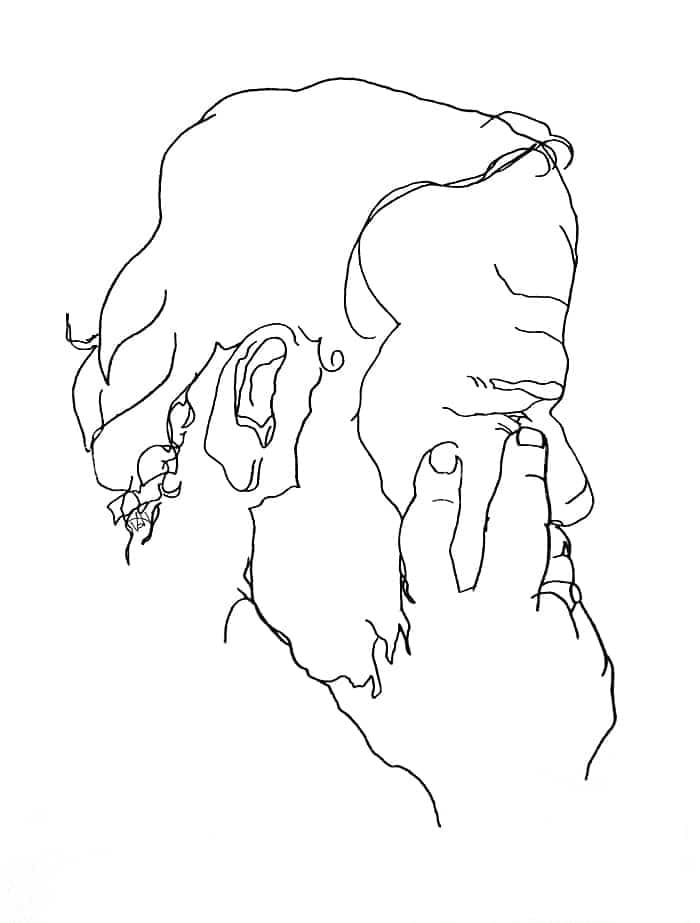 continuous line drawing portrait
