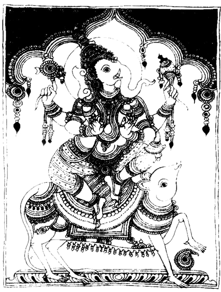Ganesh cavalca il topo