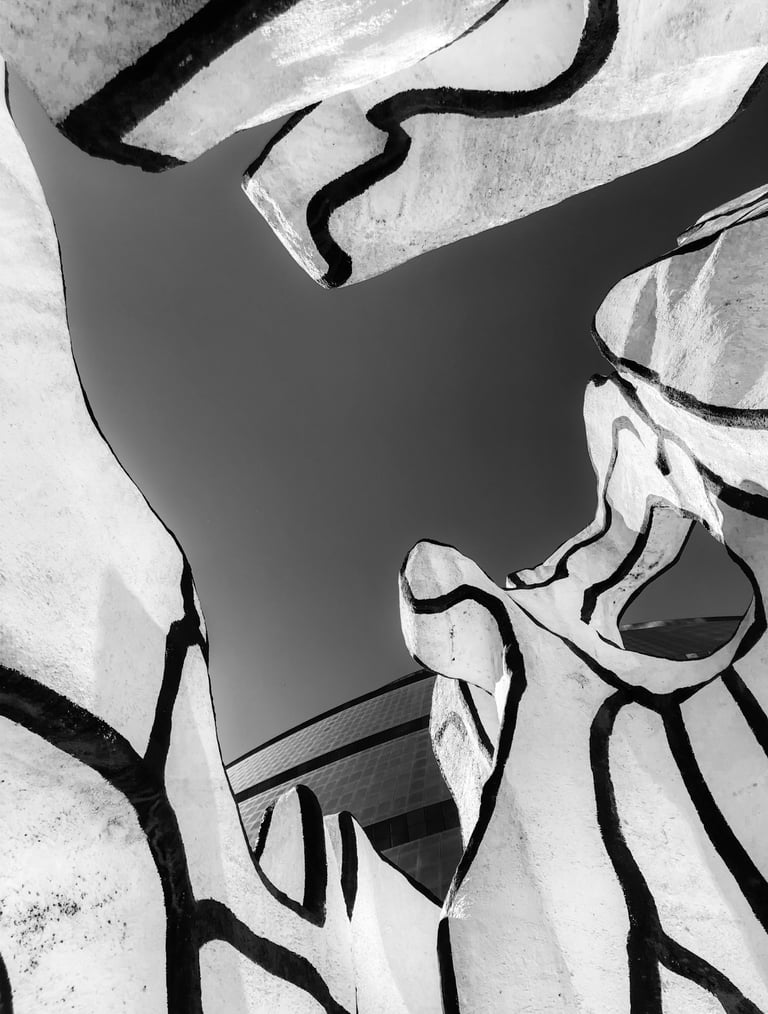 inside the monument with standing beast sculpture downtown chicago fine art photography