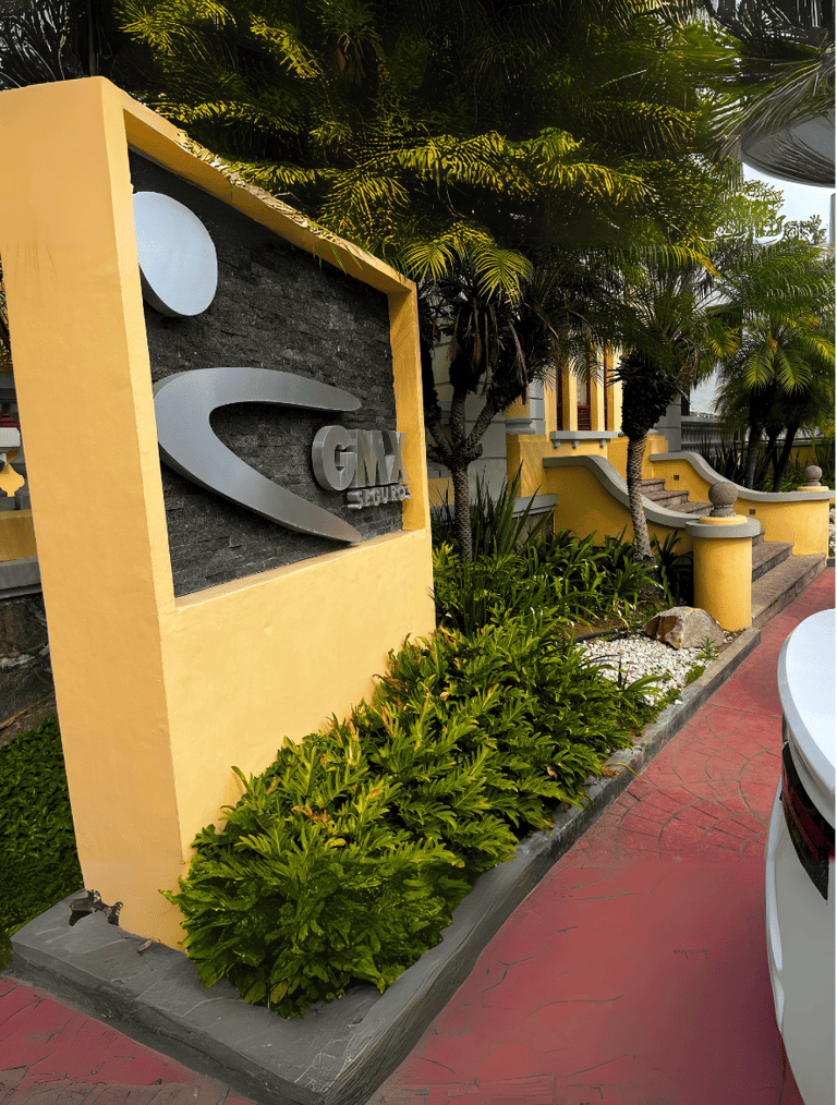 a sign that says,'the name of the company