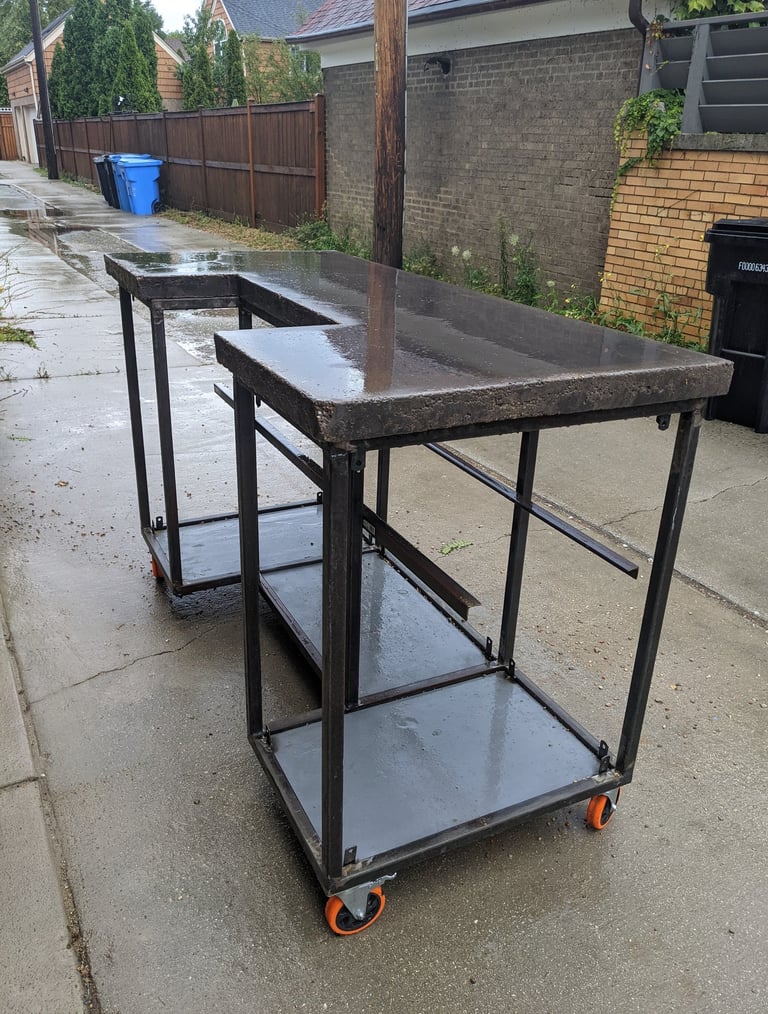 Bare bones and bar top shortly after I polished the concrete in the alley. Summer of 2021.