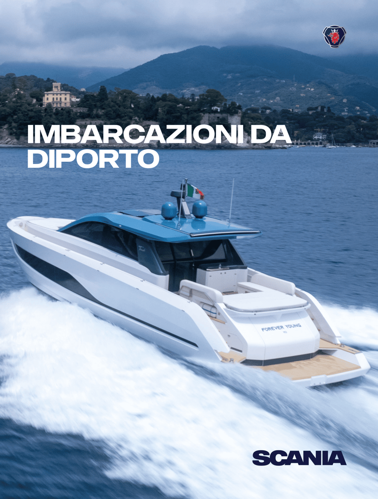 Copertina catalogo Scania per imbarcazioni da diporto