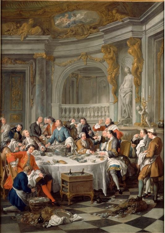 Tableau du Déjeuner d'huîtres, huile sur toile de Jean-François de Troy