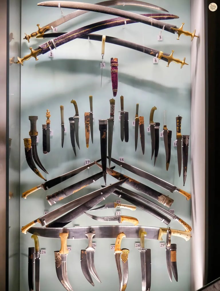 Display of Maharana Pratap’s personal weapon in the Udaipur City Palace museum.