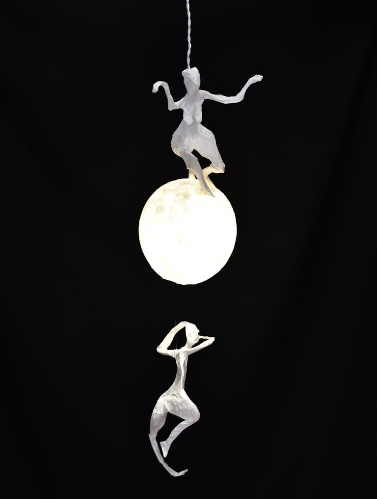 sculpture papier mouvement luminaire Sète
