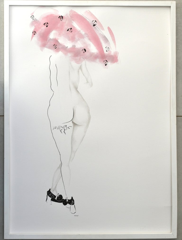 ombrelle dessin à l'encre artdrawing