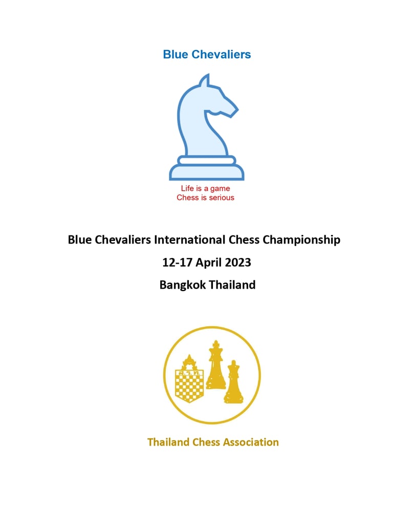 Blue Chevaliers International Championship in Bangkok. Peter Frost Chess. Blue Chevaliers. 