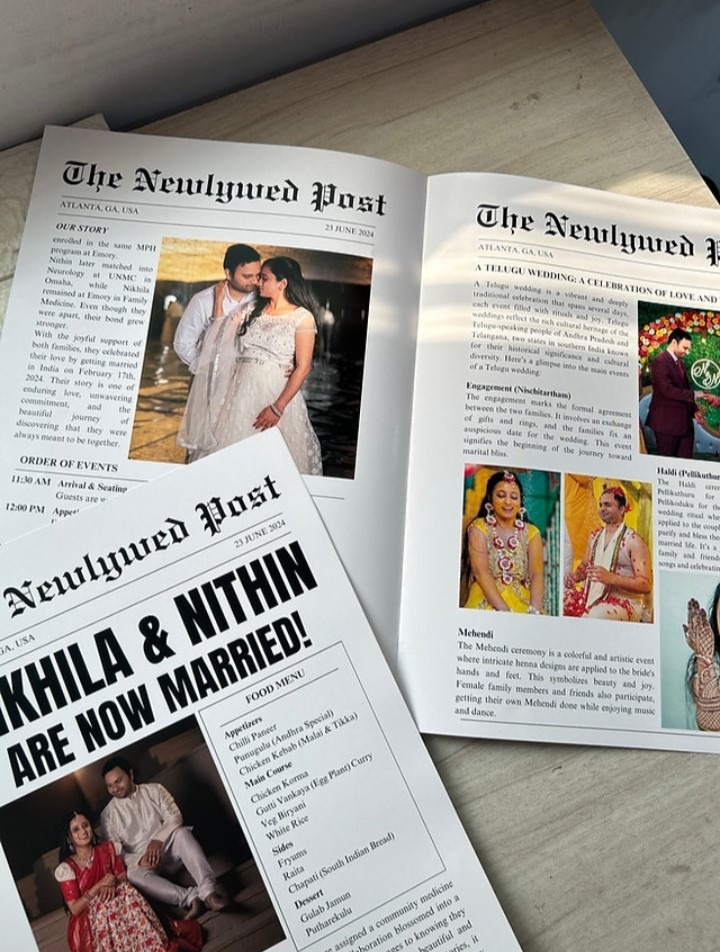 Wedding Newspaper by Geet Events