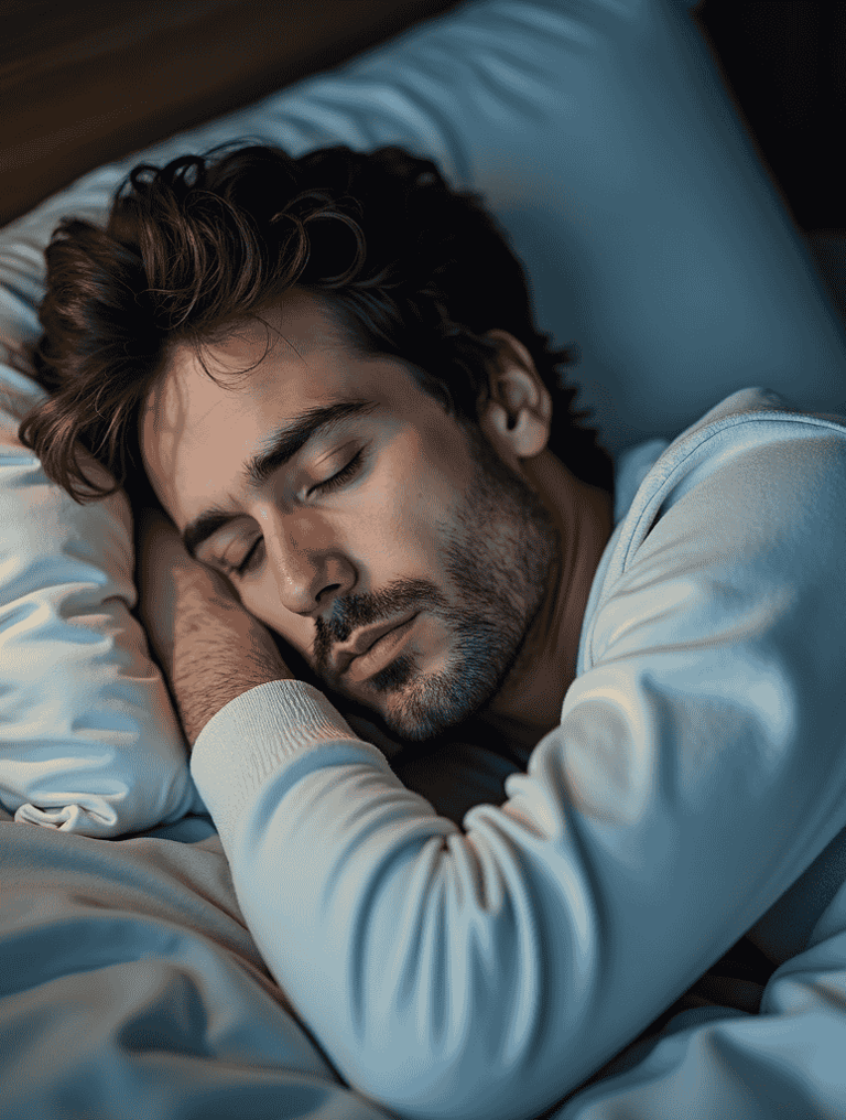 Man sleeping happily