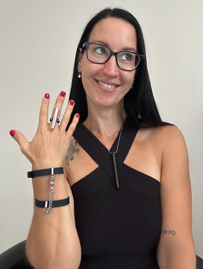Pleasurelit Patricia wearing the crave jewellery collection