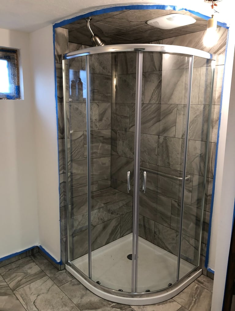 Stand up tile shower remodel