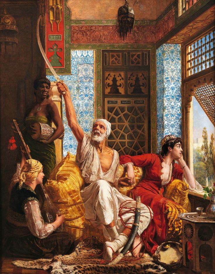 Women and an Old Man in Harem - 1883  Walter Charles Horsley