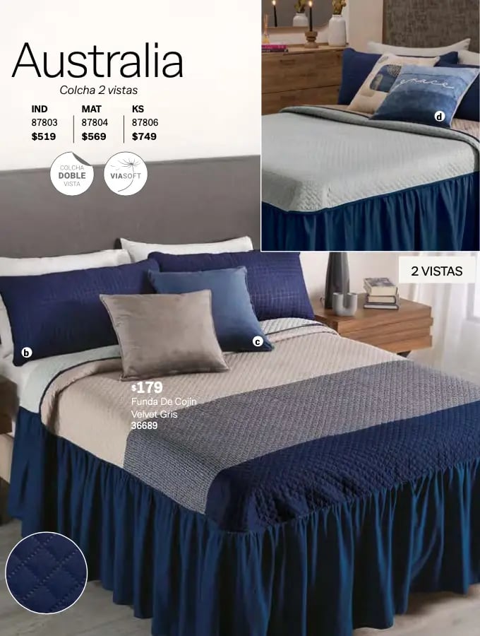 Colcha dos vistas modelo Australia de la marca Vianney