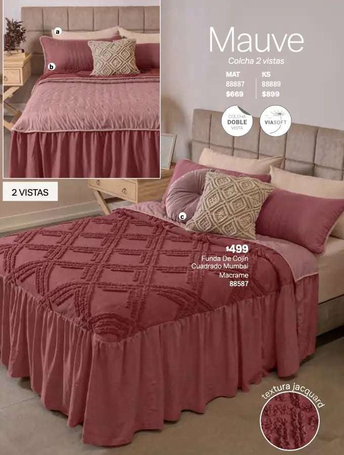 Colcha dos vistas modelo Mauve de la marca Vianney