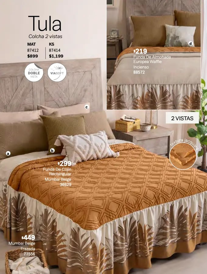 Colcha dos vistas modelo Tula de la marca Vianney