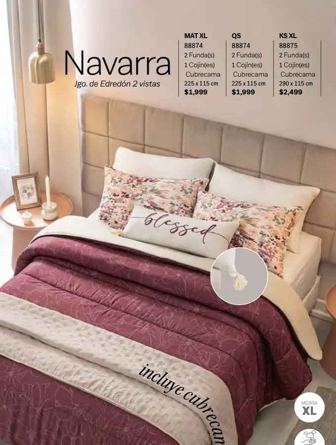 Edredón dos vistas modelo Navarra de la marca Vianney