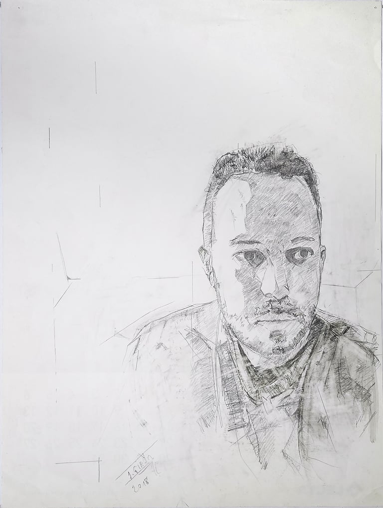 Pablo, dibujo del artista Argi Girón. Drawing, portrait, artist, painter, art