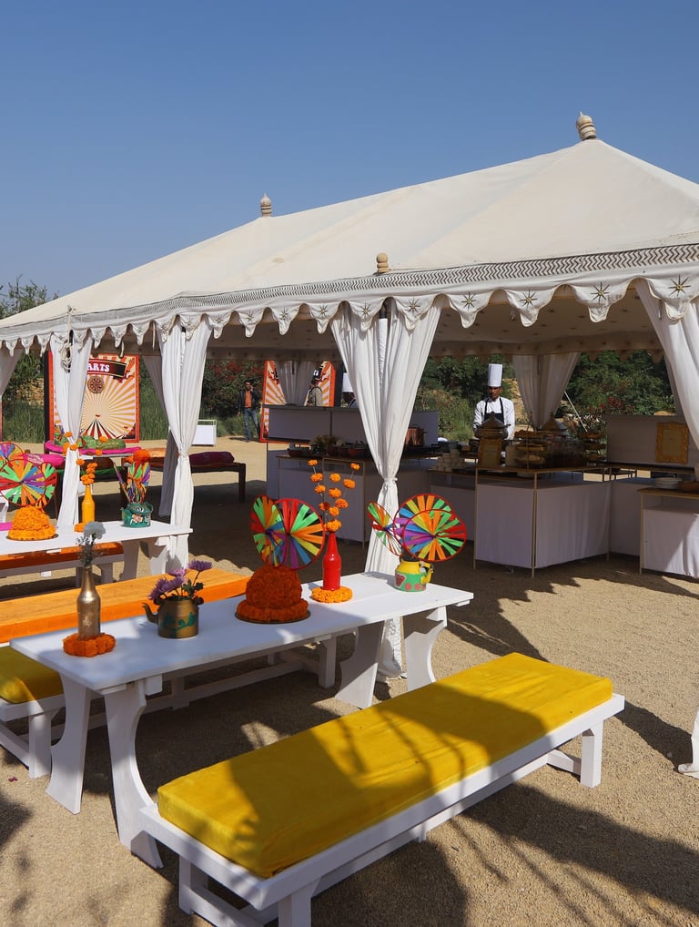 Lunch canopy at Suryagarh Jaisalmer