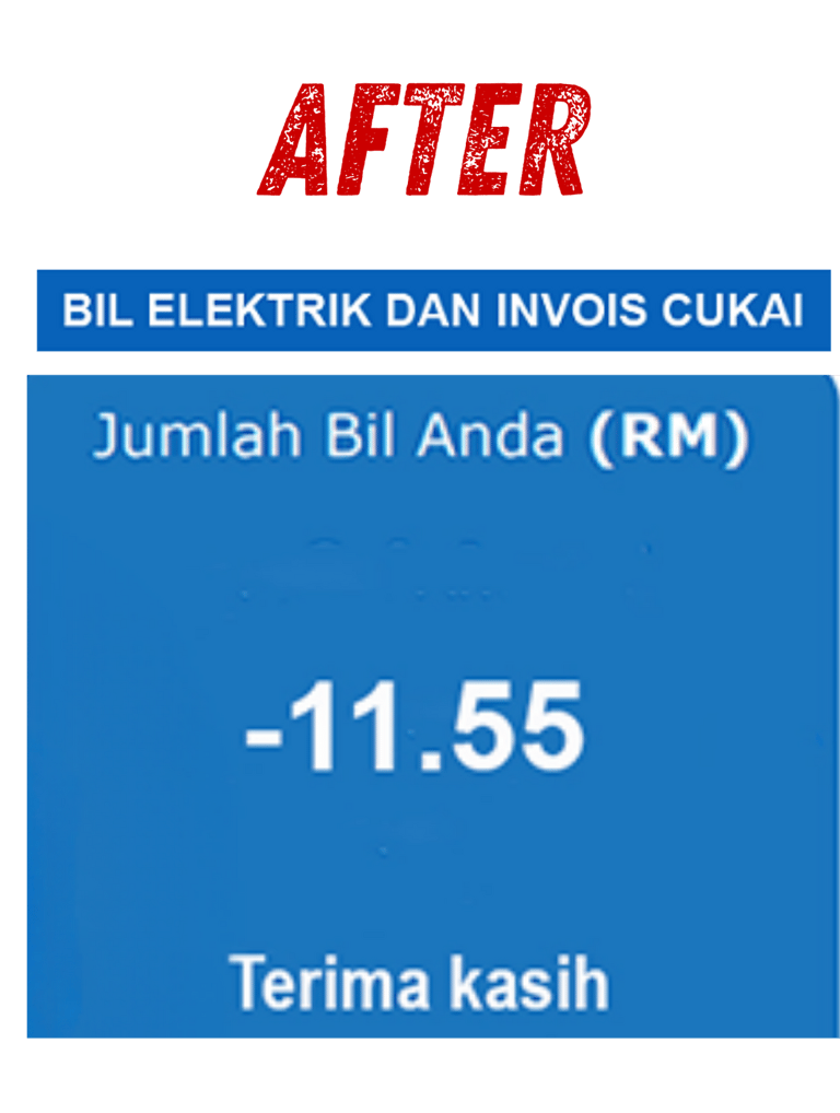 lower electricity bills after installing solar panels or solar system 