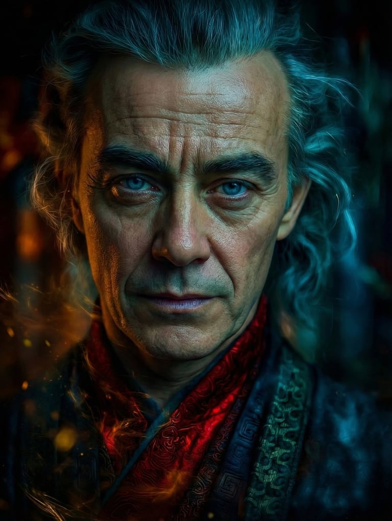 WDP İstanbul kurucusu Esat Ataç. Mavi gözlü, gri saçlı Taiji ve Qigong baş eğitmeni portresi.