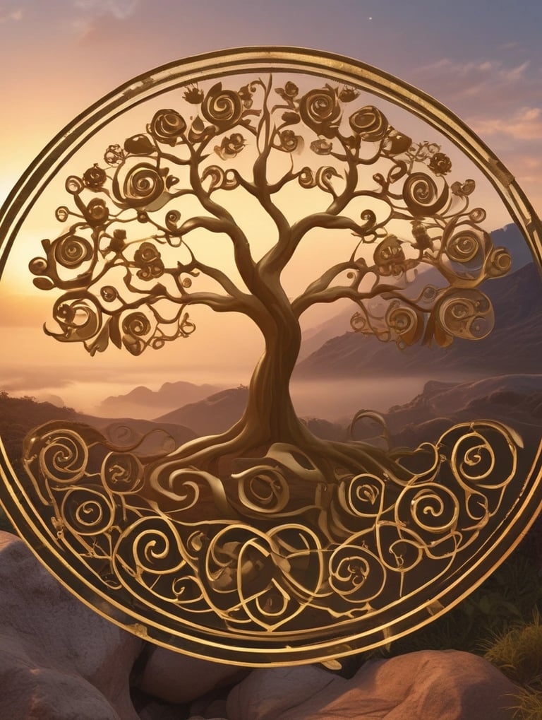 Inspirational text with floral decorations on a gray background, emphasizing positivity and happiness.