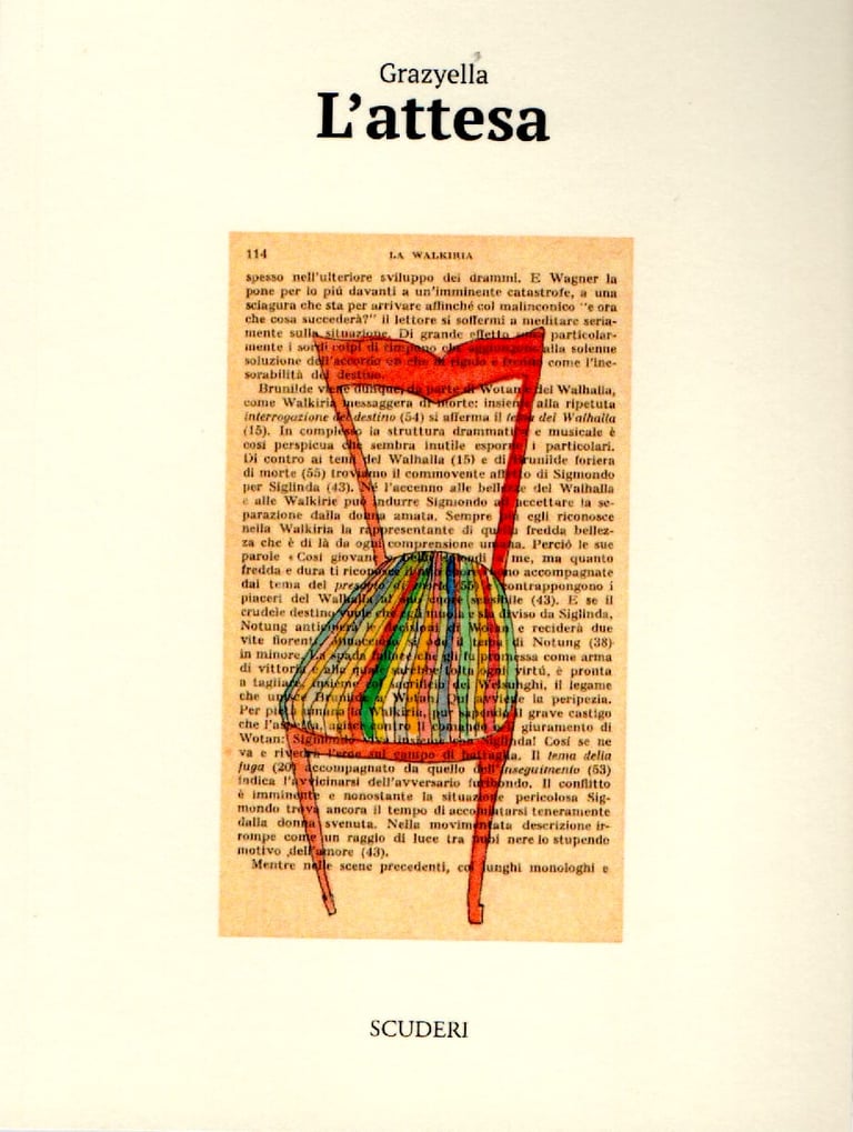 Vintage Italian theater program page for Grazyella L'attesa featuring a detailed summary of Richard Wagner's La Walkiria.