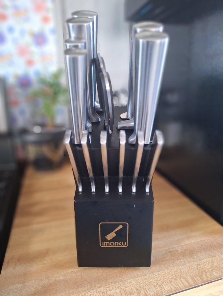 Imarku stainless steel kitchen knife set used daily in my home.