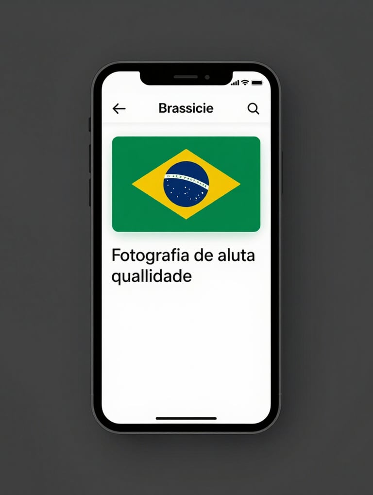 Fotografia de alta qualidade mostrando uma interface de aplicativo móvel minimalista, exibida contra um fundo cinza escuro, com detalhes em branco e iluminação profissional, contexto sul-americano/brasileiro.