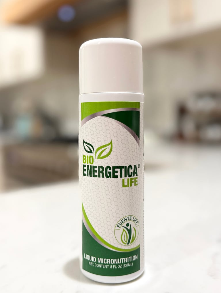 Bioenergetica Life liquid micronutrition supplement bottle by Fuente Life