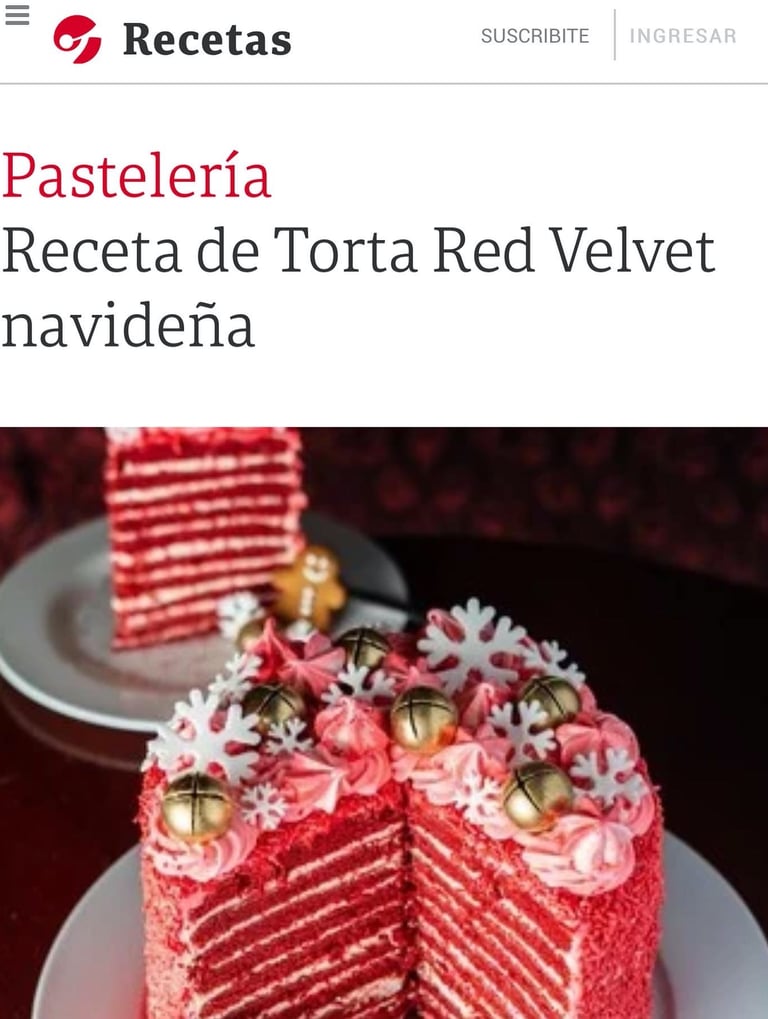 recipe in Argentina's Clarin magazine of a red velvet cake 