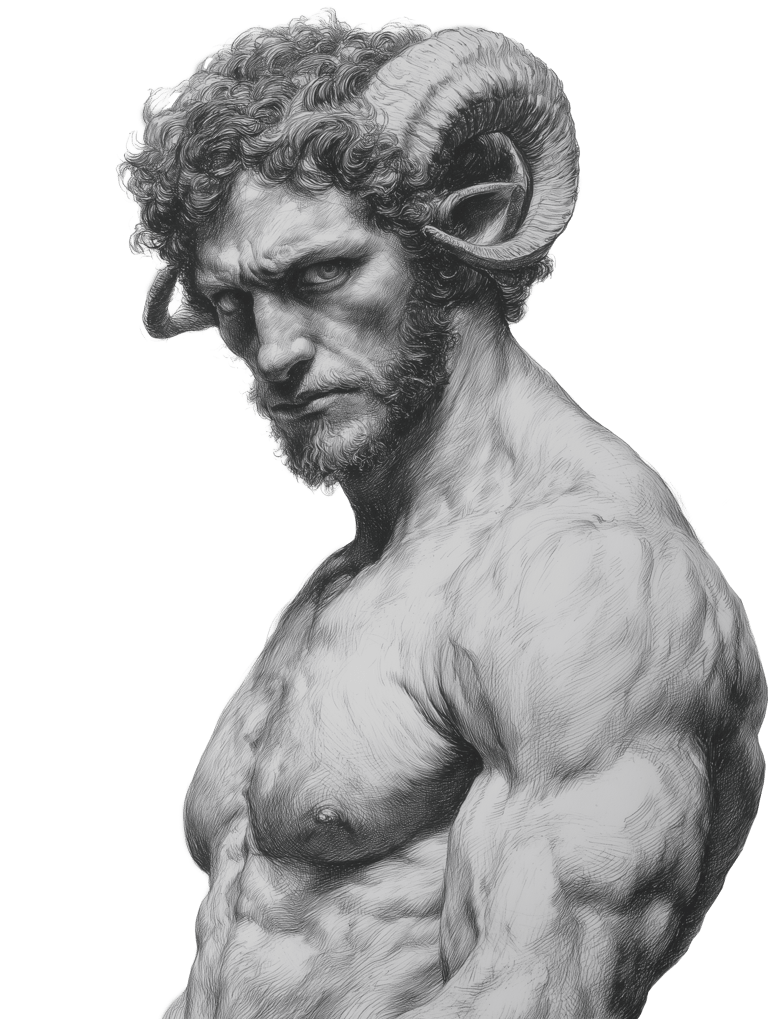 Pan (Πάν), illustration by Sezer Ali