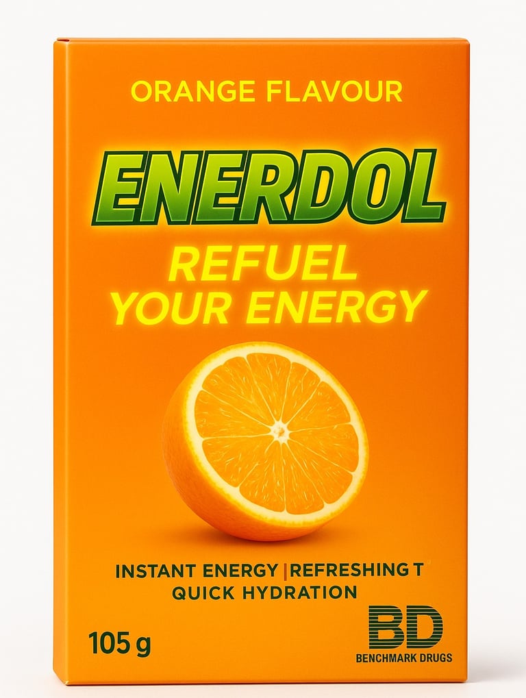 alt="Enerdol energy and nutrition powder for daily stamina by Benchmark Drugs"