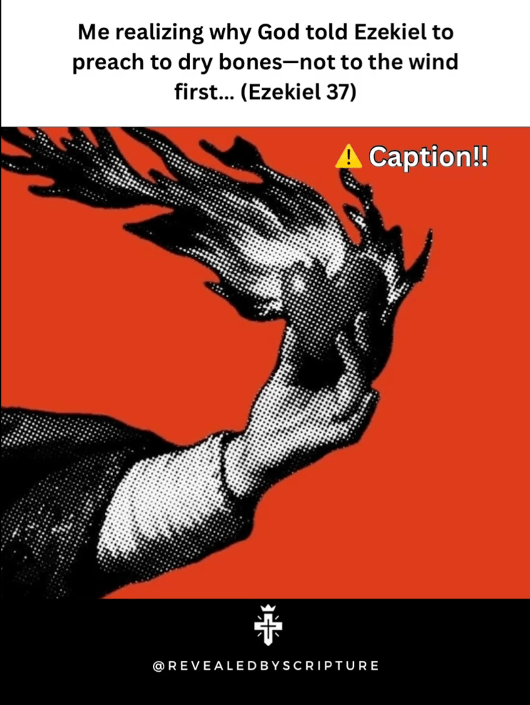 Me realizing why God told Ezekiel to preach to dry bones-not to the wind first... (Ezekiel 37)