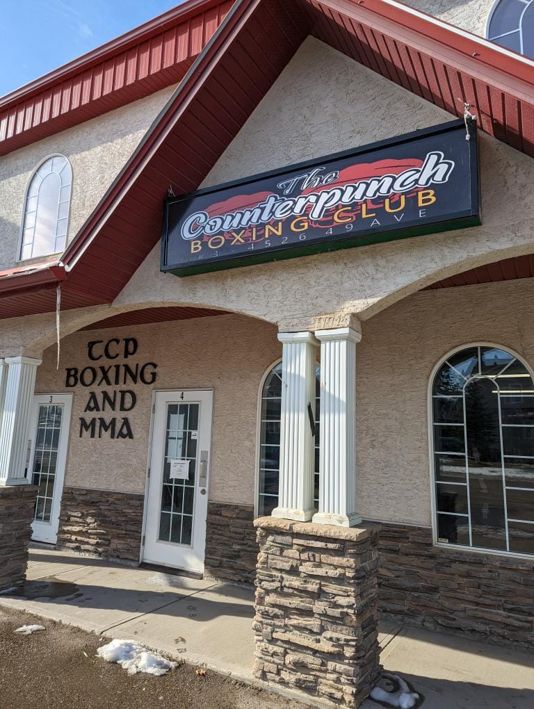 street-view of the counterpunch boxing club gym with logo