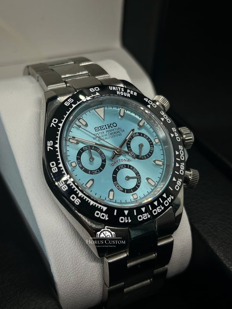 seiko mod daytona ice blue