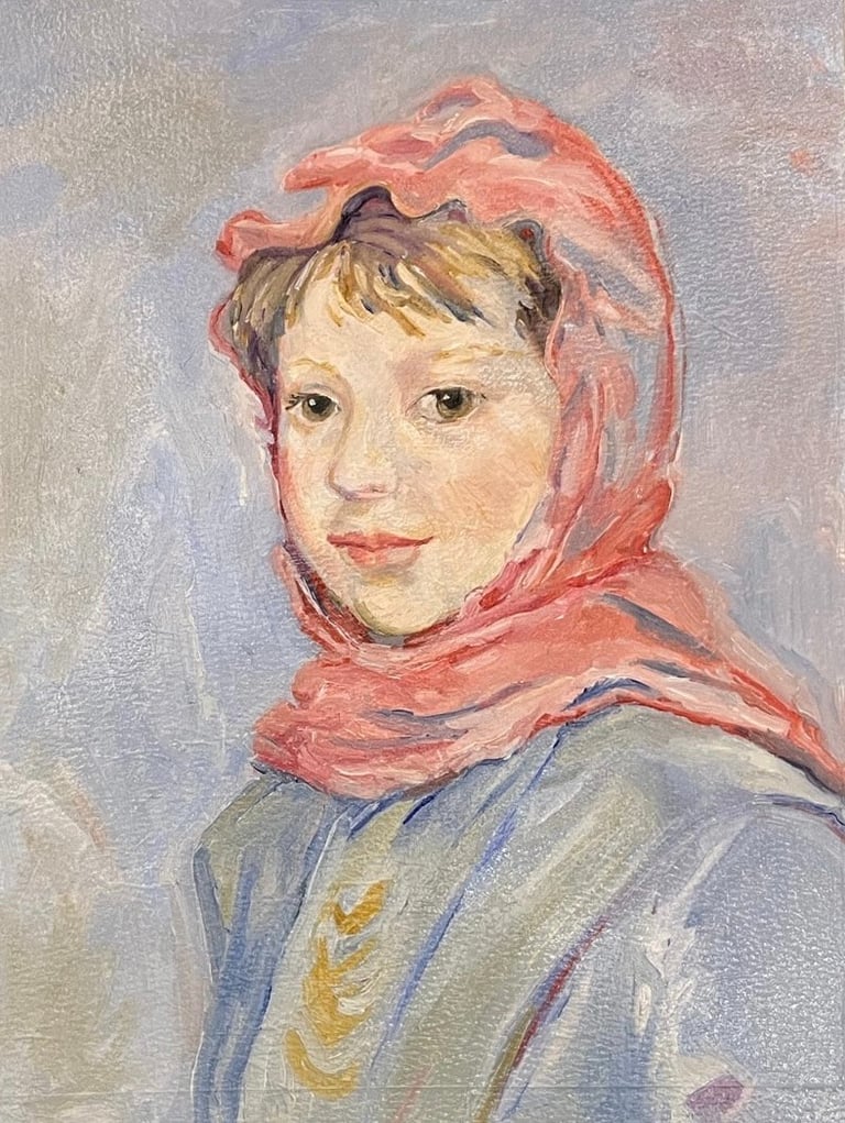 Study of Berthe Morisot on Paper in Oil