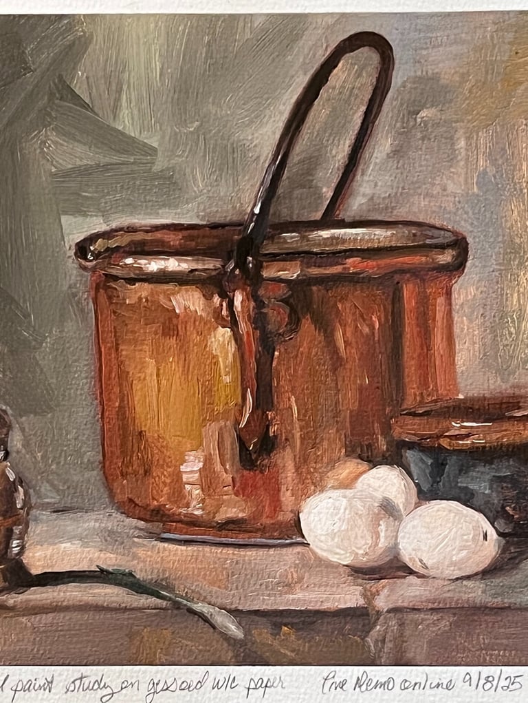 Study of John Chardin on Paper in OIl