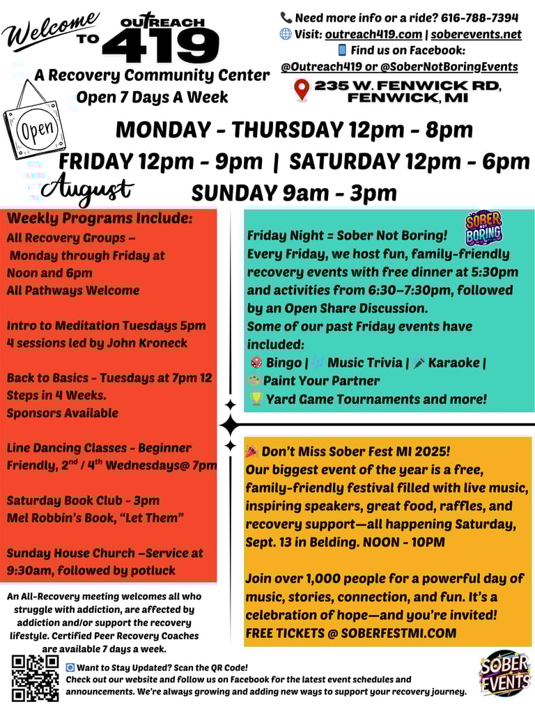 Outreach 419 event flyer