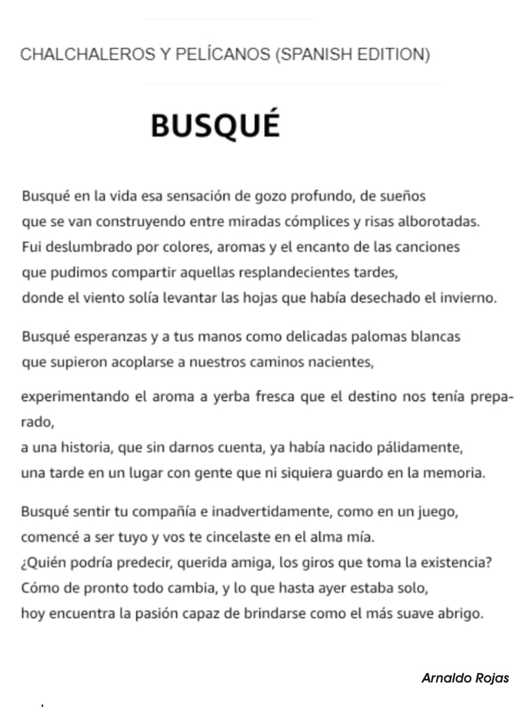 POEMA: BUSQUÉ (ARNALDO ROJAS)