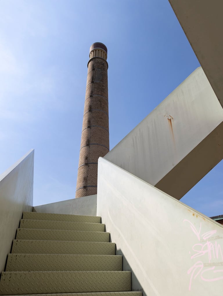 a staircase case with graffiti on it